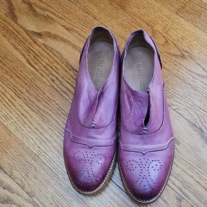 Blackstone Women's Purple Leather Loafers